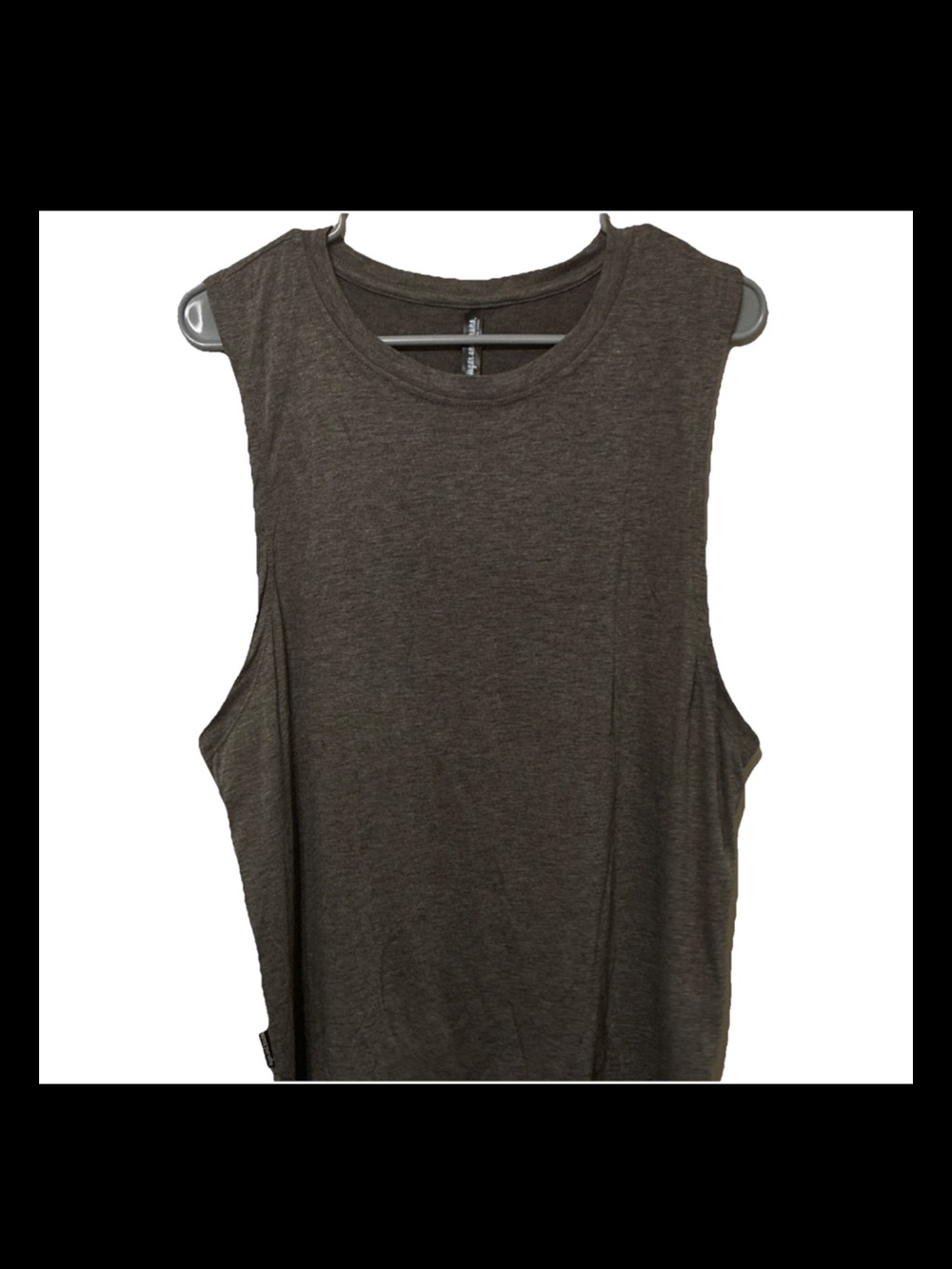 Sugar and Bruno Womens Charcoal Gray Heather Muscle Tank Top Dance Gym L/XL